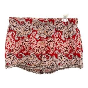 Punjammies by Sudara Red Paisley Sleep Shorts Medium